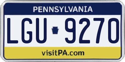 PA license plate LGU9270