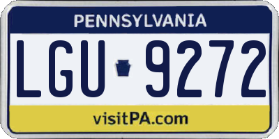 PA license plate LGU9272