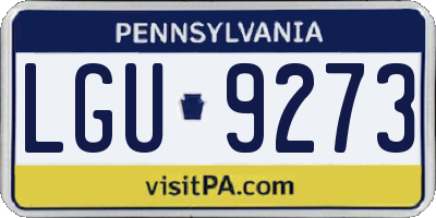 PA license plate LGU9273
