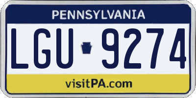 PA license plate LGU9274