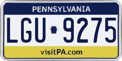 PA license plate LGU9275