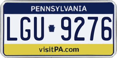 PA license plate LGU9276