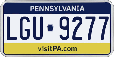 PA license plate LGU9277