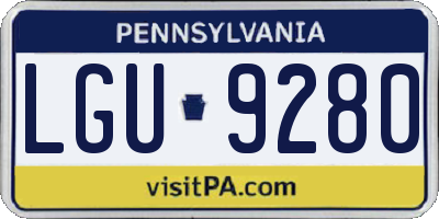PA license plate LGU9280