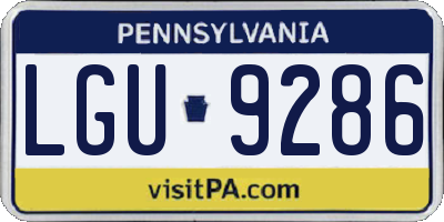 PA license plate LGU9286