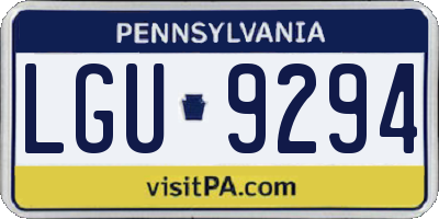 PA license plate LGU9294