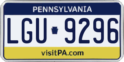 PA license plate LGU9296