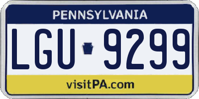 PA license plate LGU9299