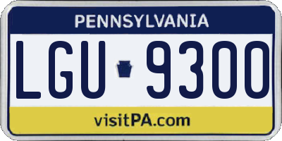 PA license plate LGU9300