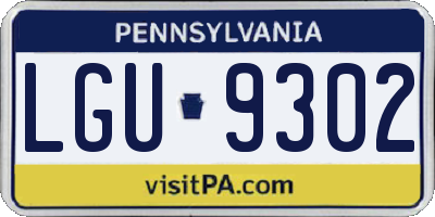 PA license plate LGU9302