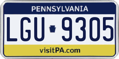PA license plate LGU9305