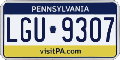 PA license plate LGU9307