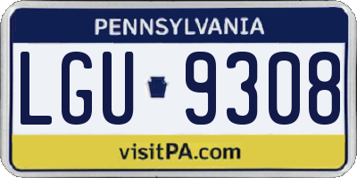 PA license plate LGU9308