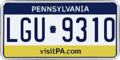 PA license plate LGU9310