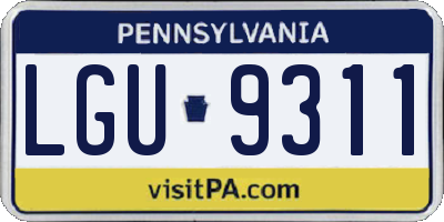 PA license plate LGU9311