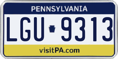 PA license plate LGU9313