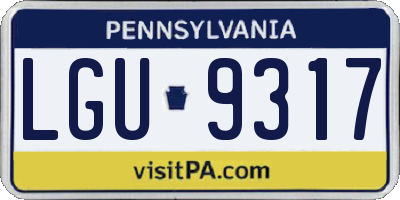 PA license plate LGU9317