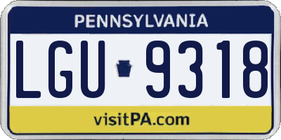 PA license plate LGU9318