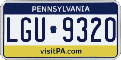 PA license plate LGU9320