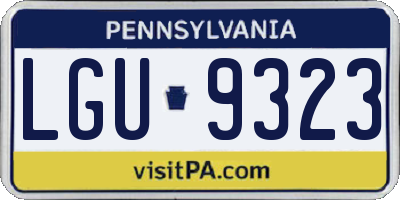 PA license plate LGU9323