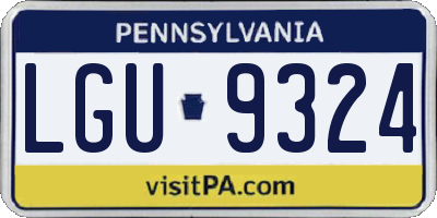 PA license plate LGU9324