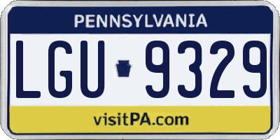 PA license plate LGU9329