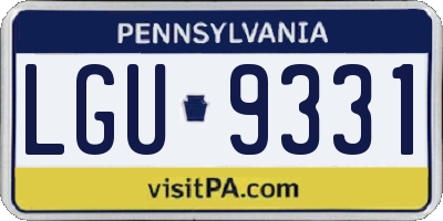 PA license plate LGU9331