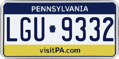 PA license plate LGU9332