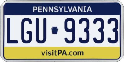 PA license plate LGU9333