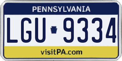 PA license plate LGU9334