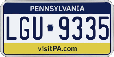 PA license plate LGU9335