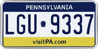 PA license plate LGU9337