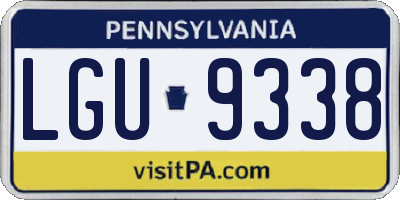 PA license plate LGU9338