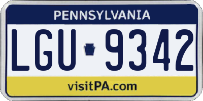 PA license plate LGU9342