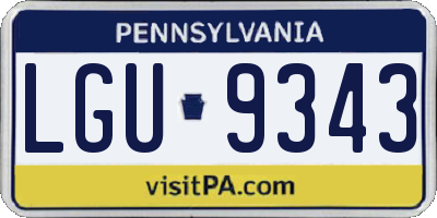 PA license plate LGU9343