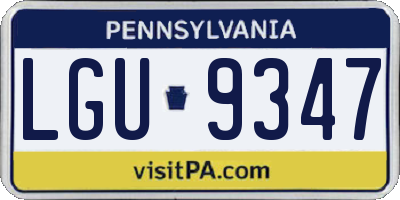 PA license plate LGU9347