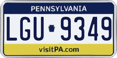 PA license plate LGU9349