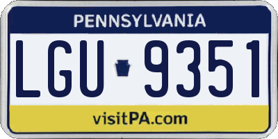 PA license plate LGU9351