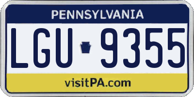 PA license plate LGU9355