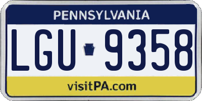 PA license plate LGU9358