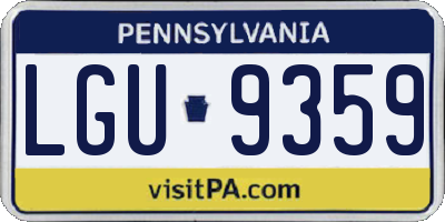 PA license plate LGU9359