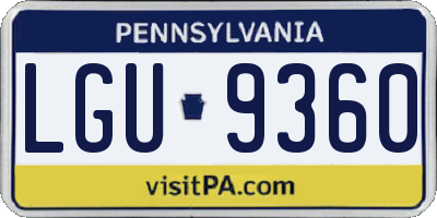 PA license plate LGU9360