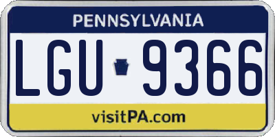 PA license plate LGU9366
