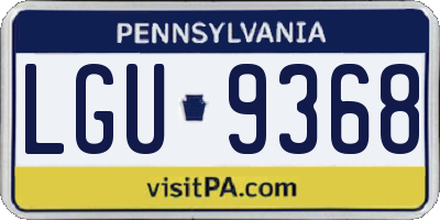 PA license plate LGU9368