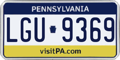 PA license plate LGU9369