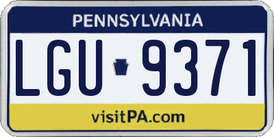 PA license plate LGU9371