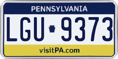 PA license plate LGU9373