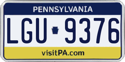 PA license plate LGU9376