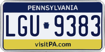 PA license plate LGU9383