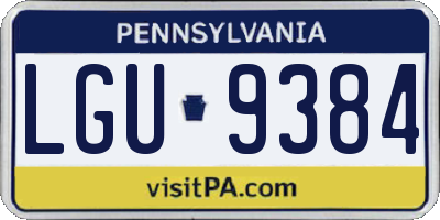 PA license plate LGU9384
